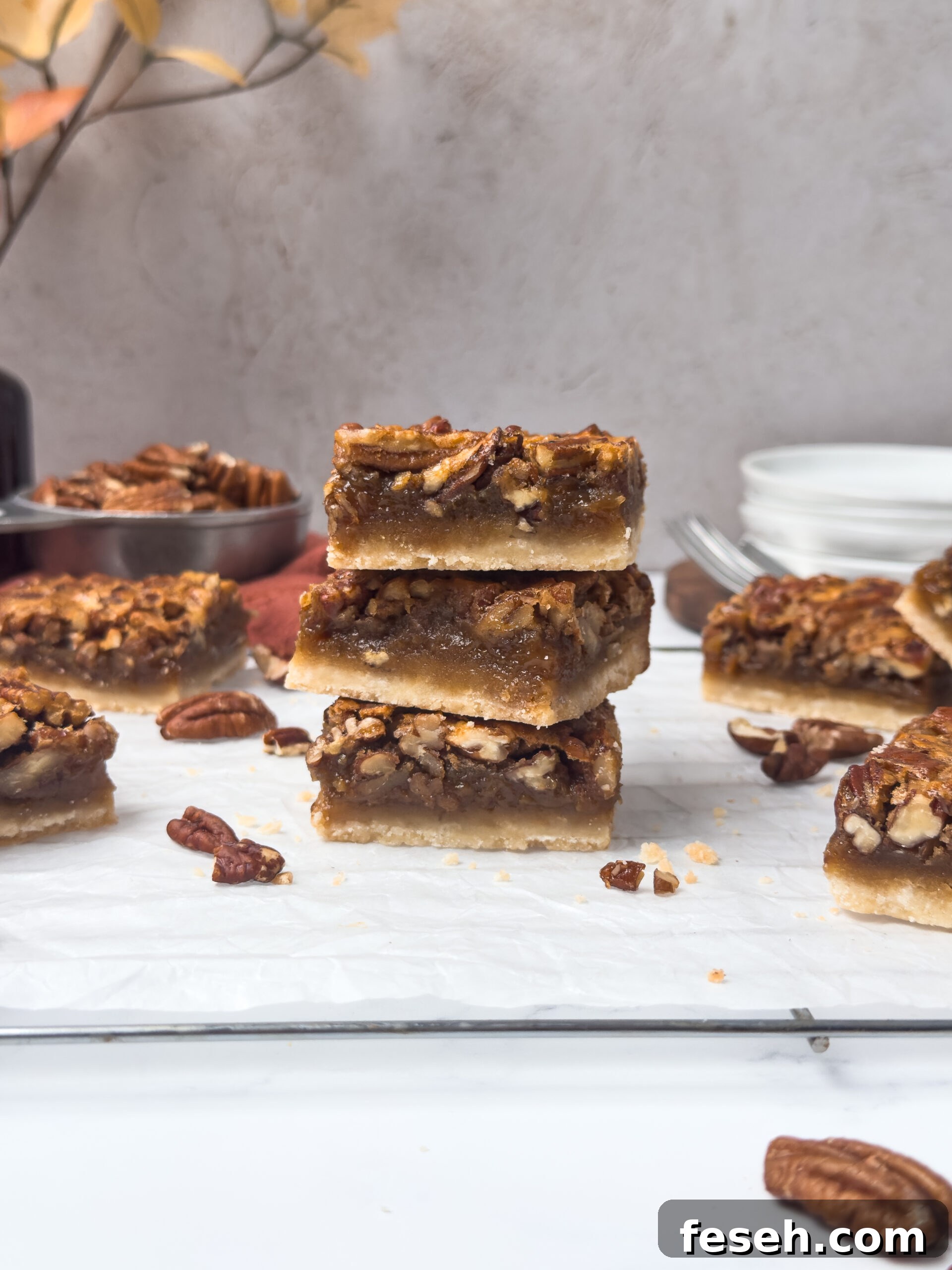 Pecan filling closeup