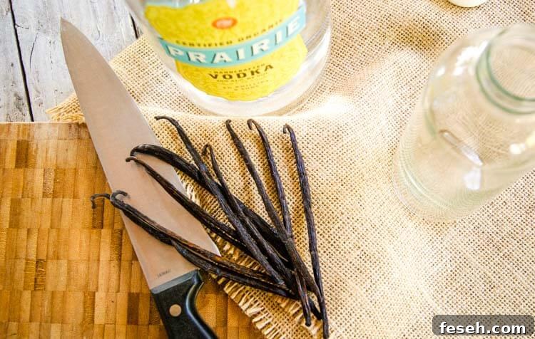 True Madagascar vanilla beans and gluten free vodka.