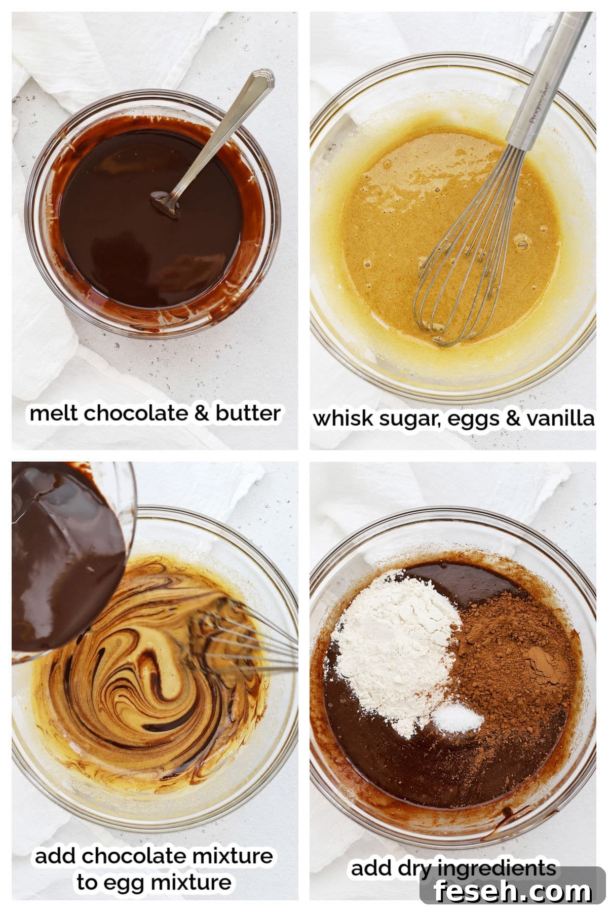 making caramel pretzel brownies step by step