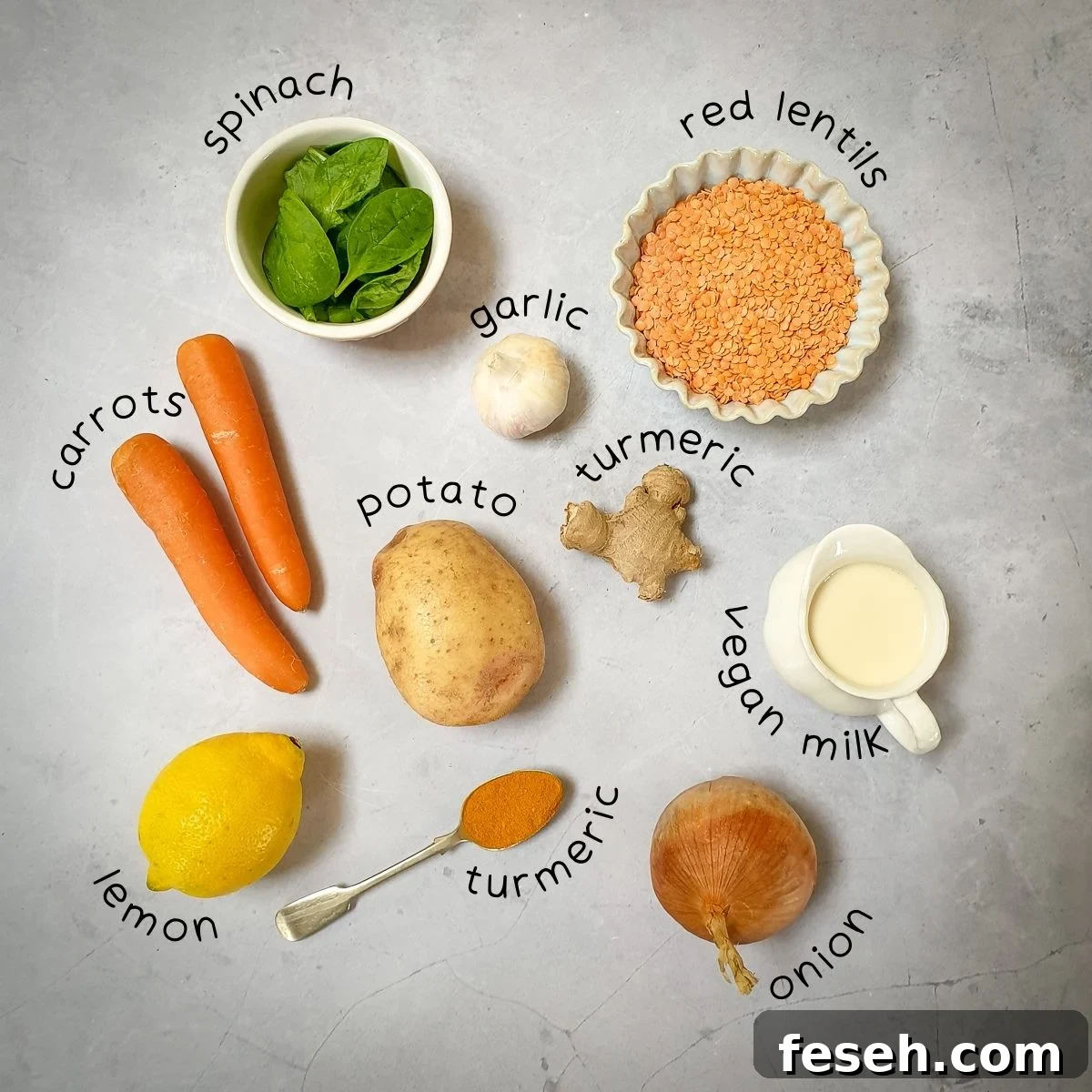 ingredients for Dahl Soup