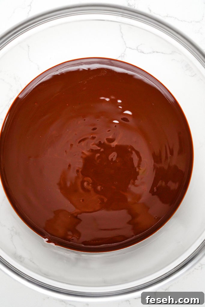 a bowl of melted chocolate