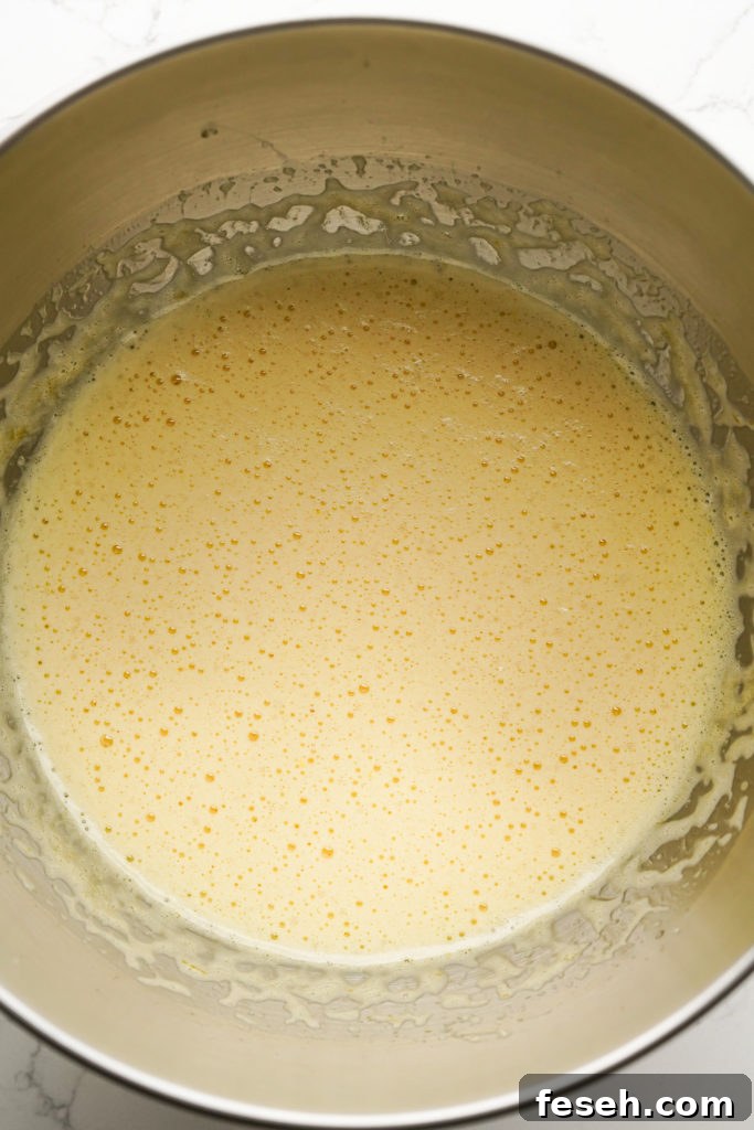 a bowl of whipped eggs