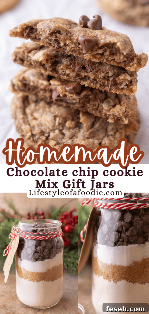 Chocolate Chip Cookie Mix in a Jar pinterest pin