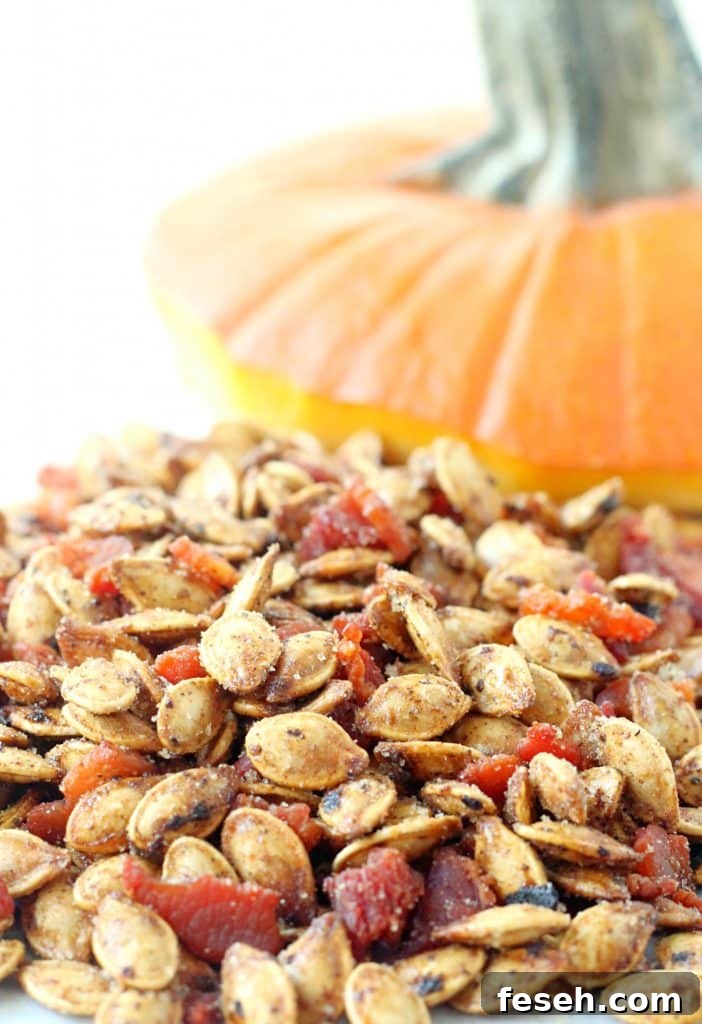 Bourbon Bacon Pumpkin Seeds by Foodtastic Mom #FallFest