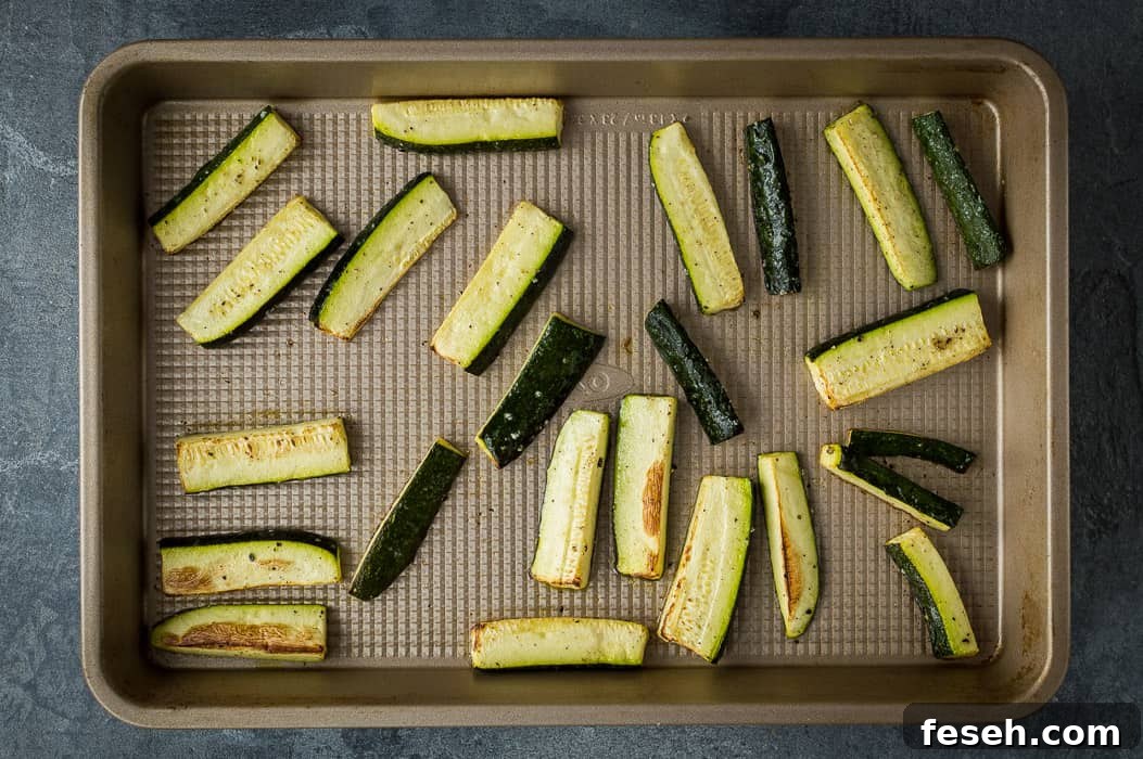 Roasting the courgette