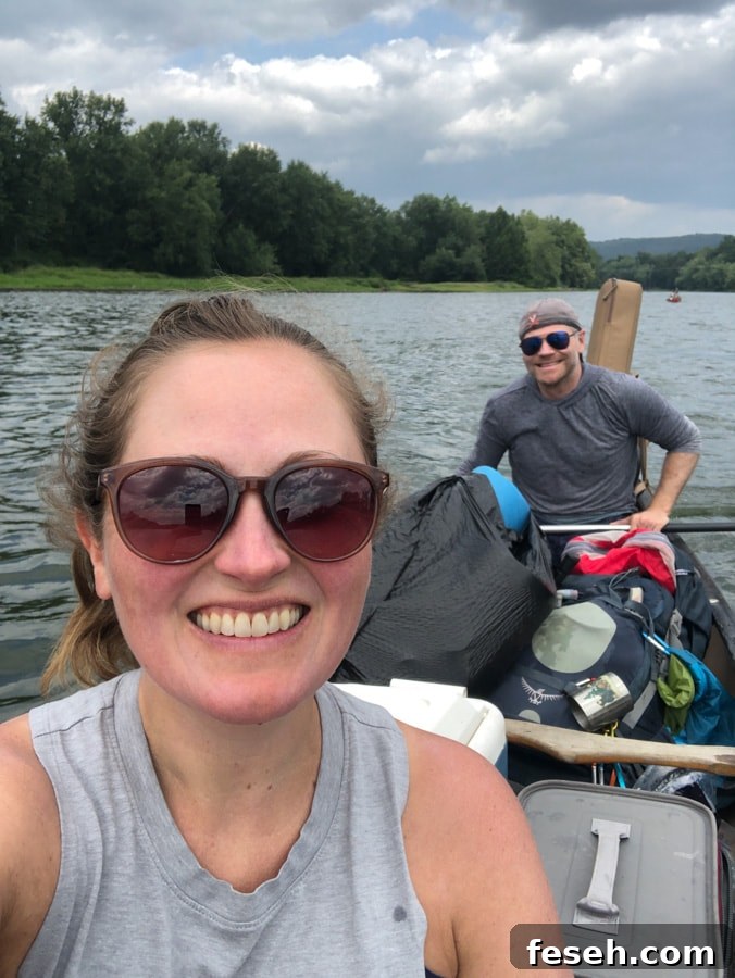 group photo at river