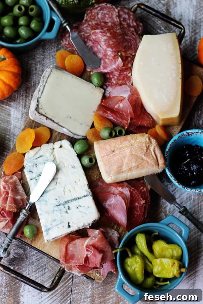 Italian meat and cheese board