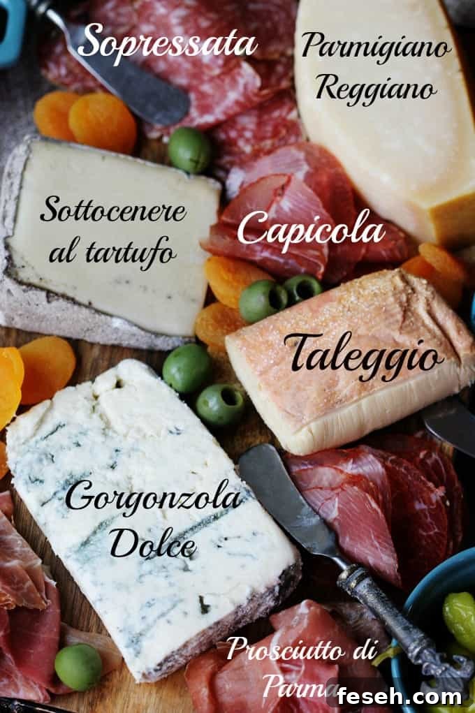 Italian meat and cheese board