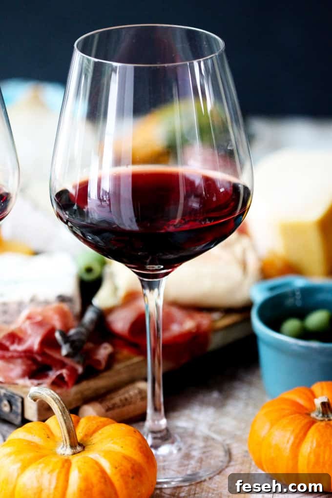 A glass with Italian red wine