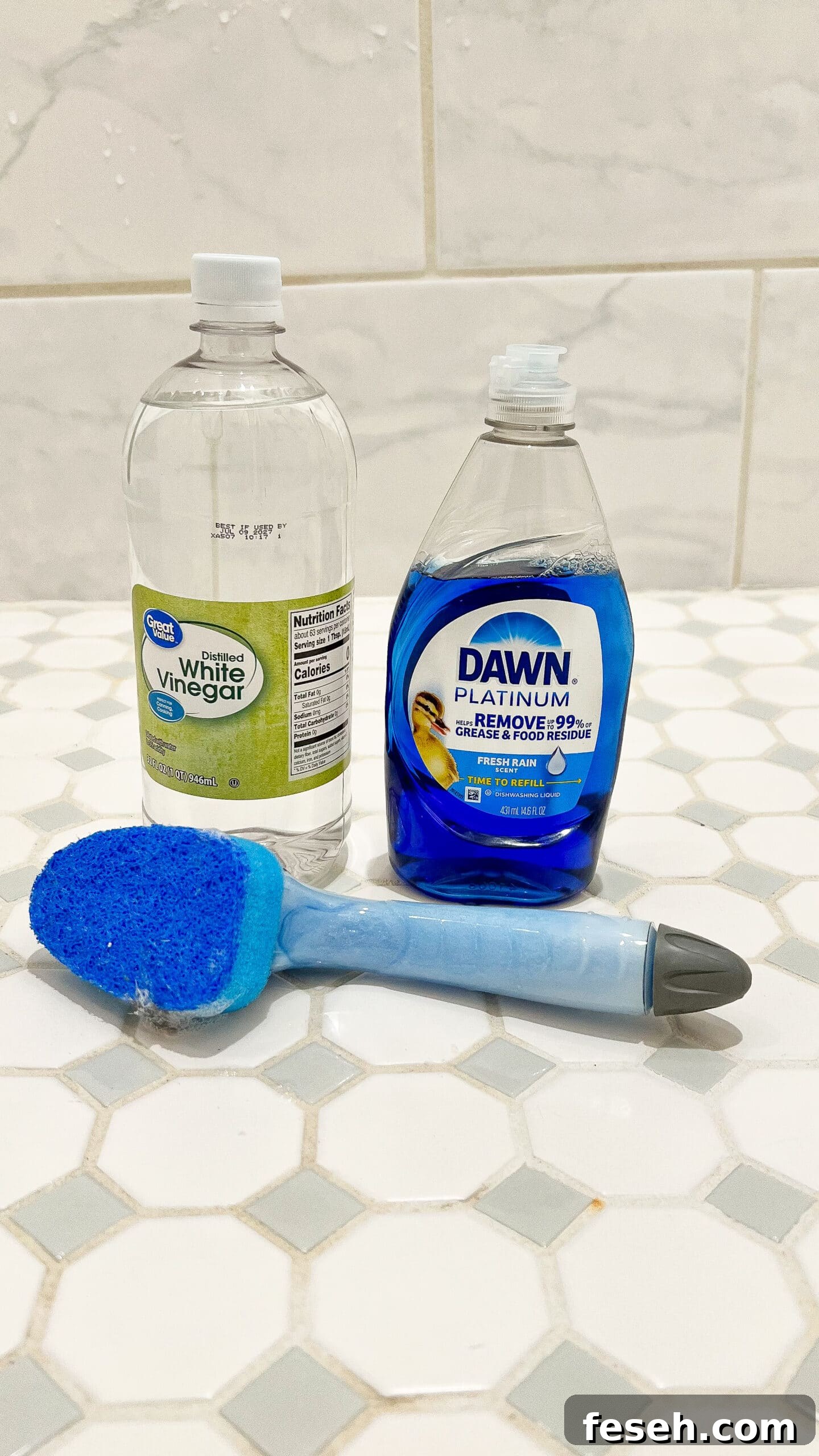 ingredients needed to make homemade shower cleaner