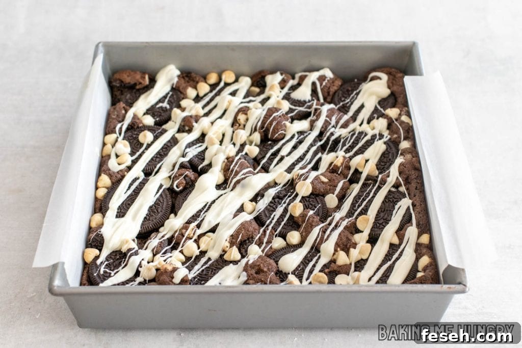 white chocolate drizzle on the bars