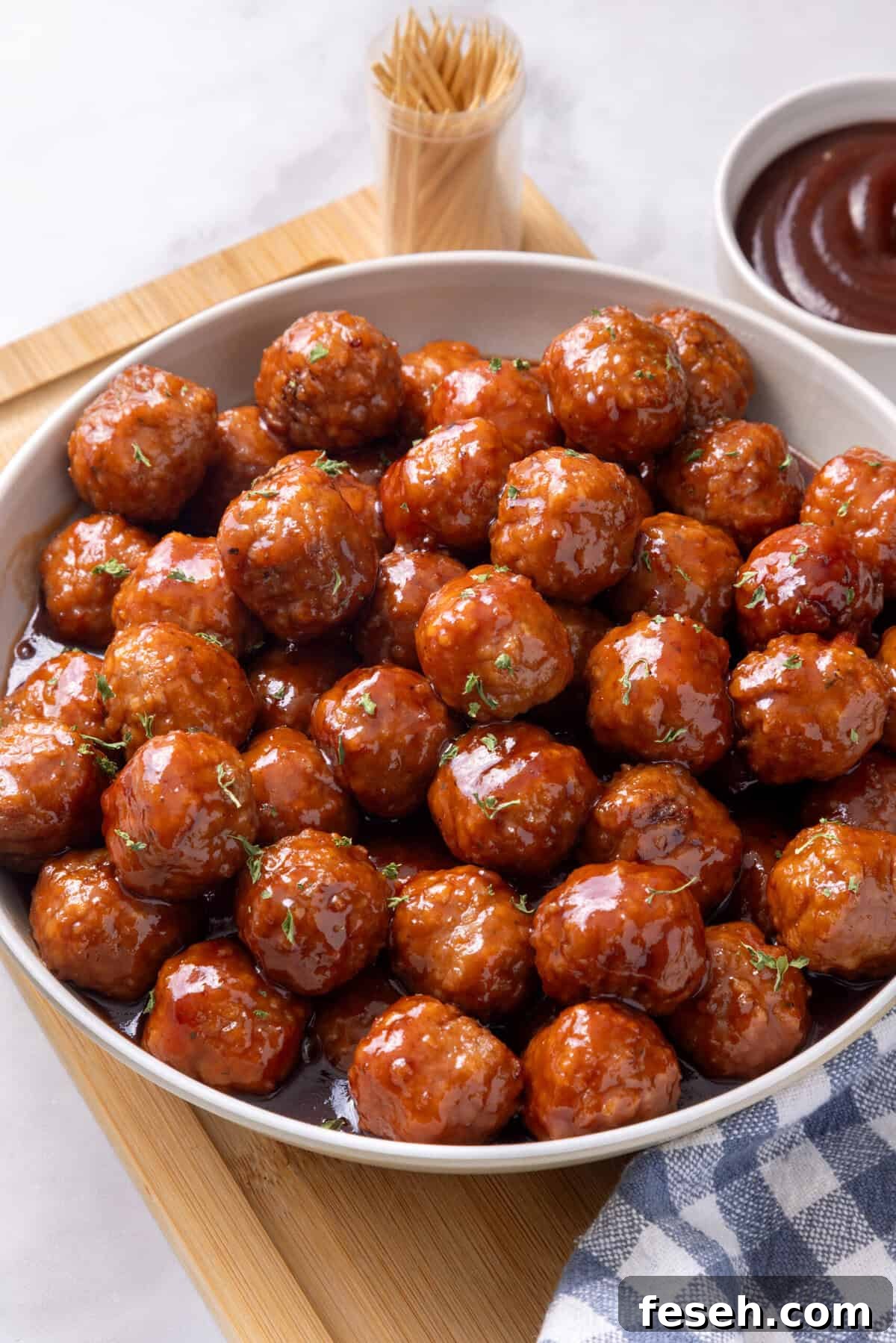 grape jelly meatballs in a bowl.