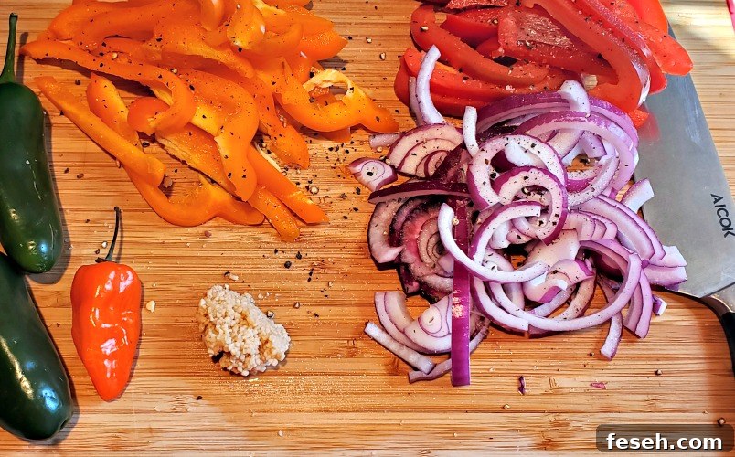 Vegetables for Blackstone Fajitas