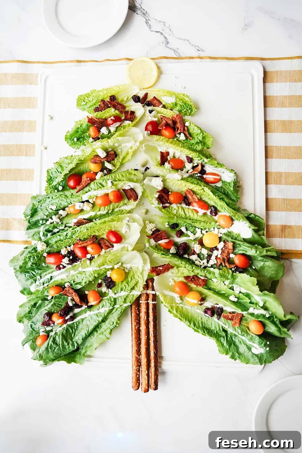 Vertical image of Christmas Tree Salad Board
