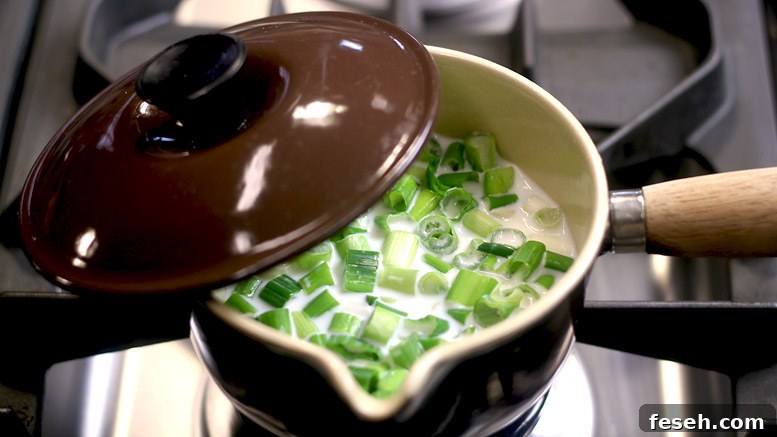 Cooking The Scallions In Milk