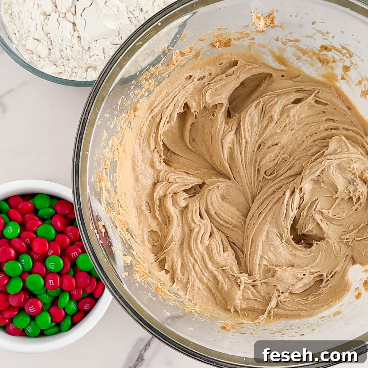 Egg whipped into the batter.