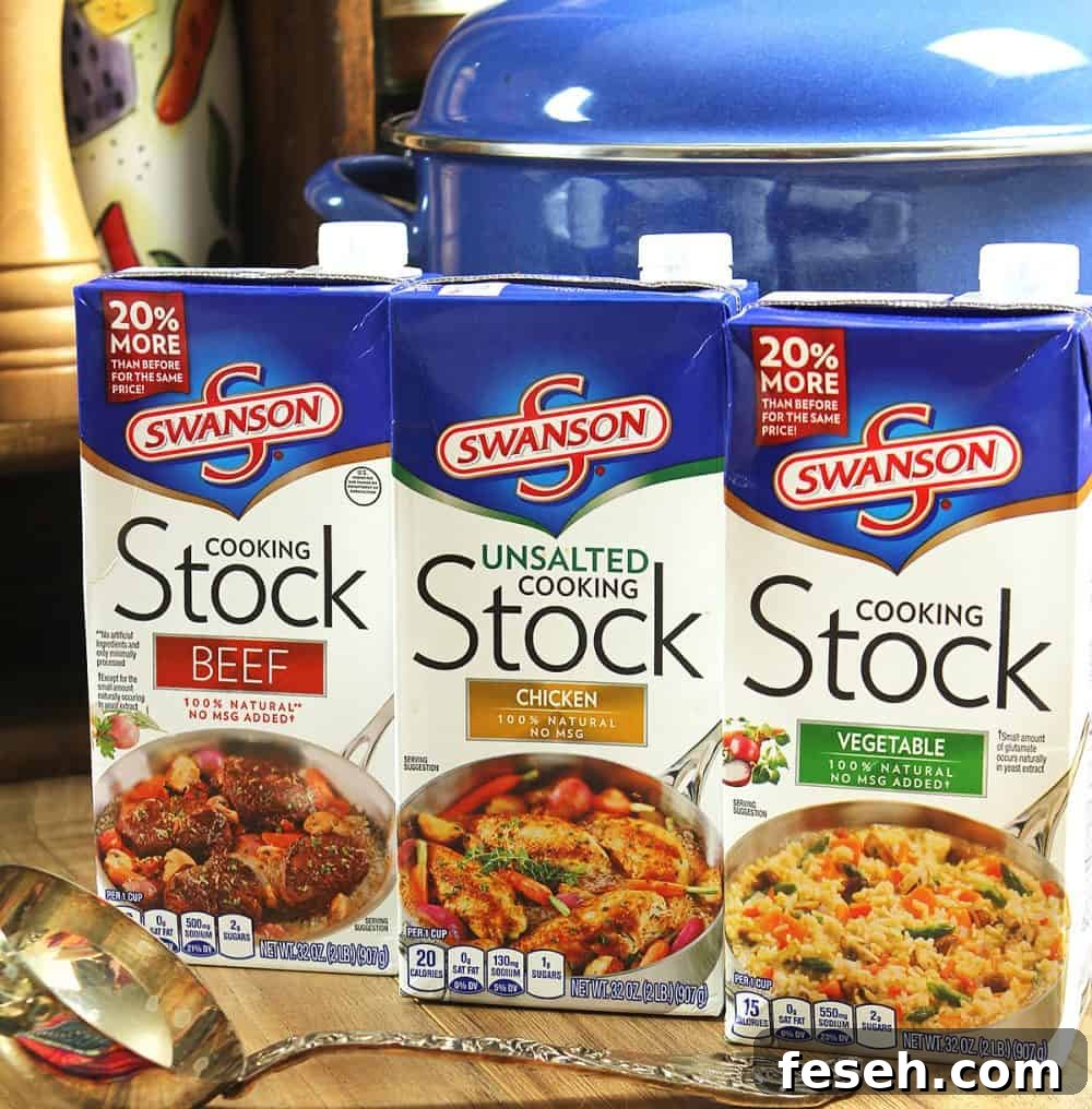 An assortment of Swanson Stocks.