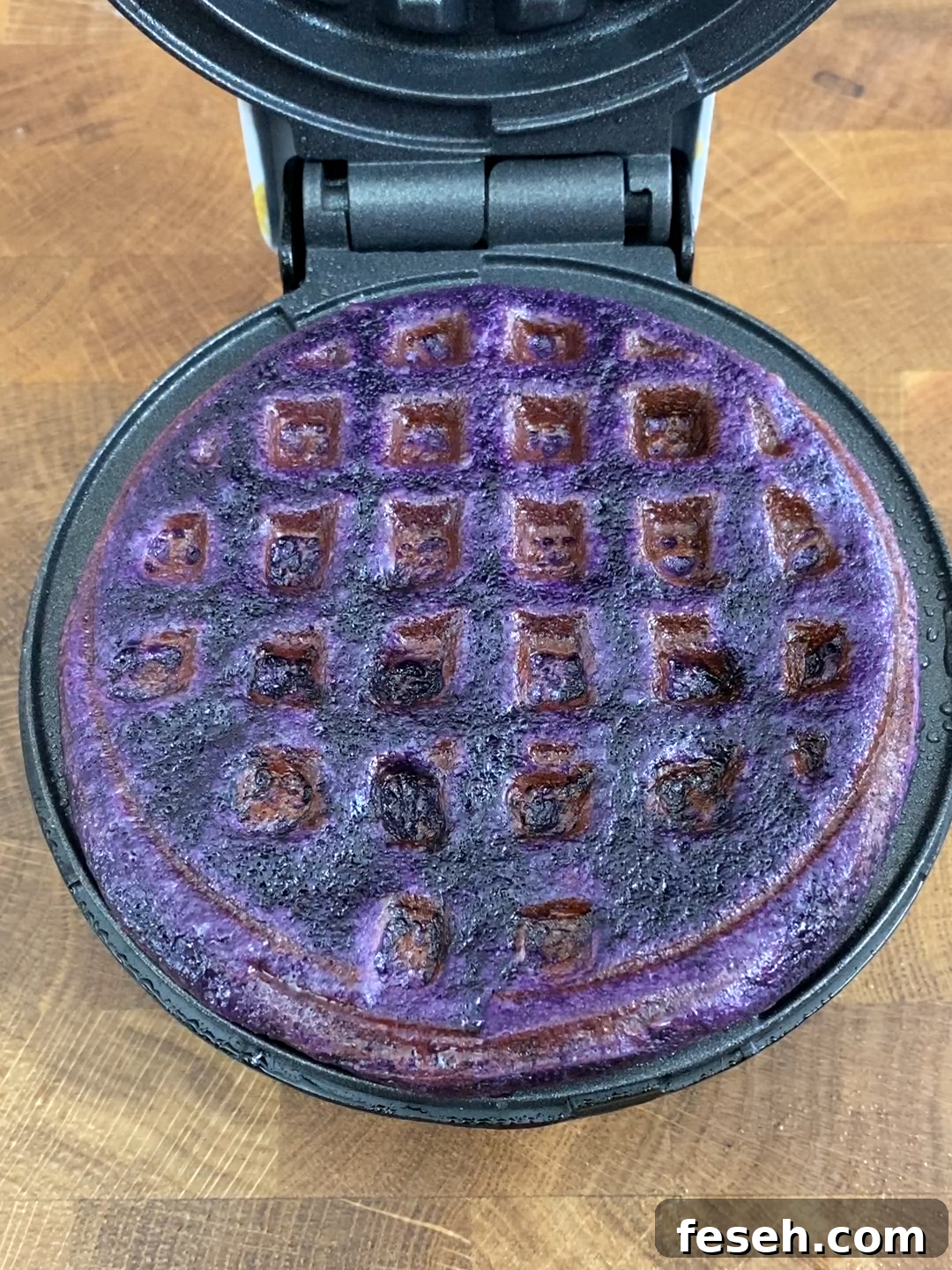 Ube mochi waffles