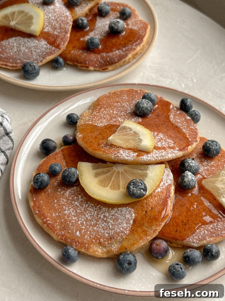 Fluffy Gluten-Free Lemon Ricotta Pancakes 3 Close up of lemon ricotta pancake