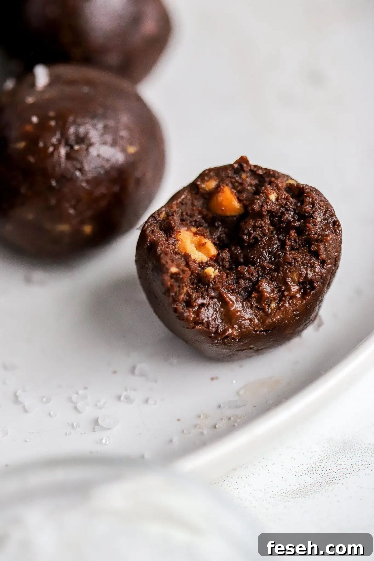 21 High-Energy Snacks to Fuel Your Day 7 Chocolate Sea Salt Protein Balls with Peanut Butter