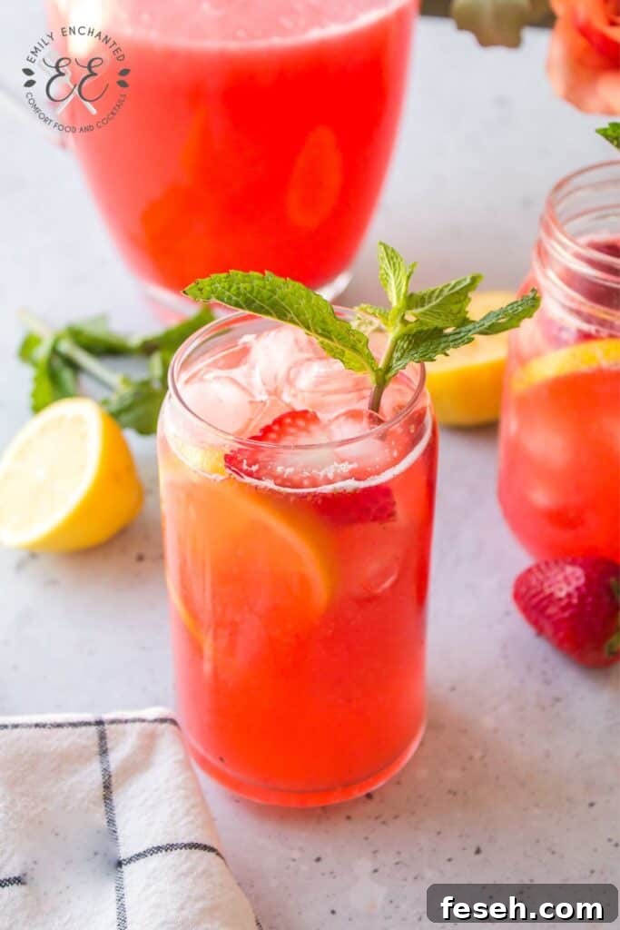 Homemade Mint Strawberry Lemonade 6 Mint Strawberry Lemonade Recipe