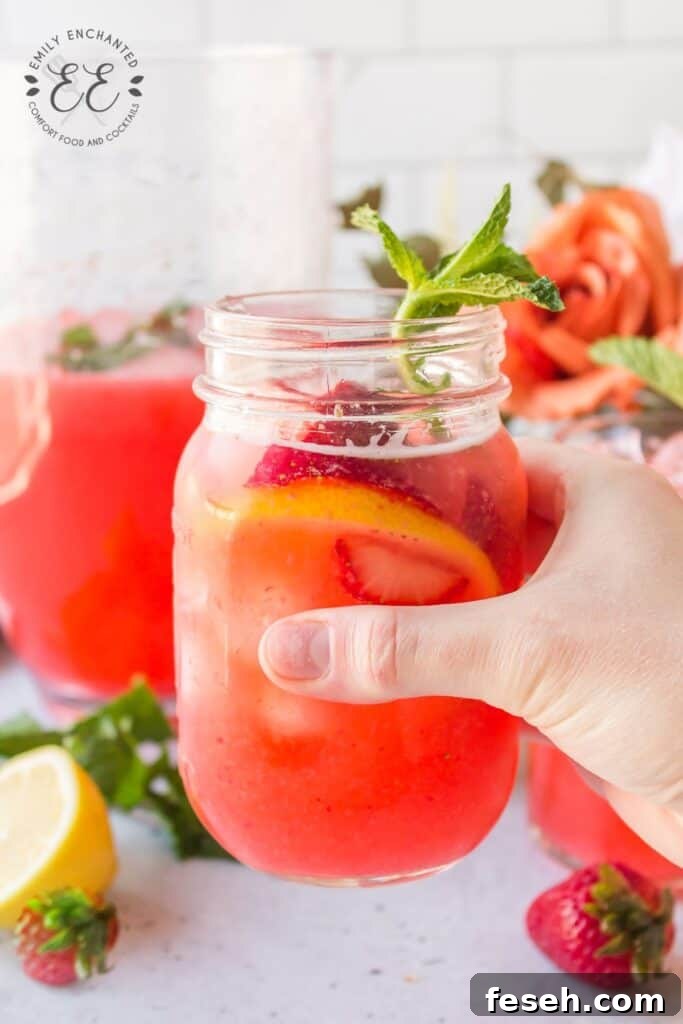 Homemade Mint Strawberry Lemonade 5 Homemade Mint Strawberry Lemonade