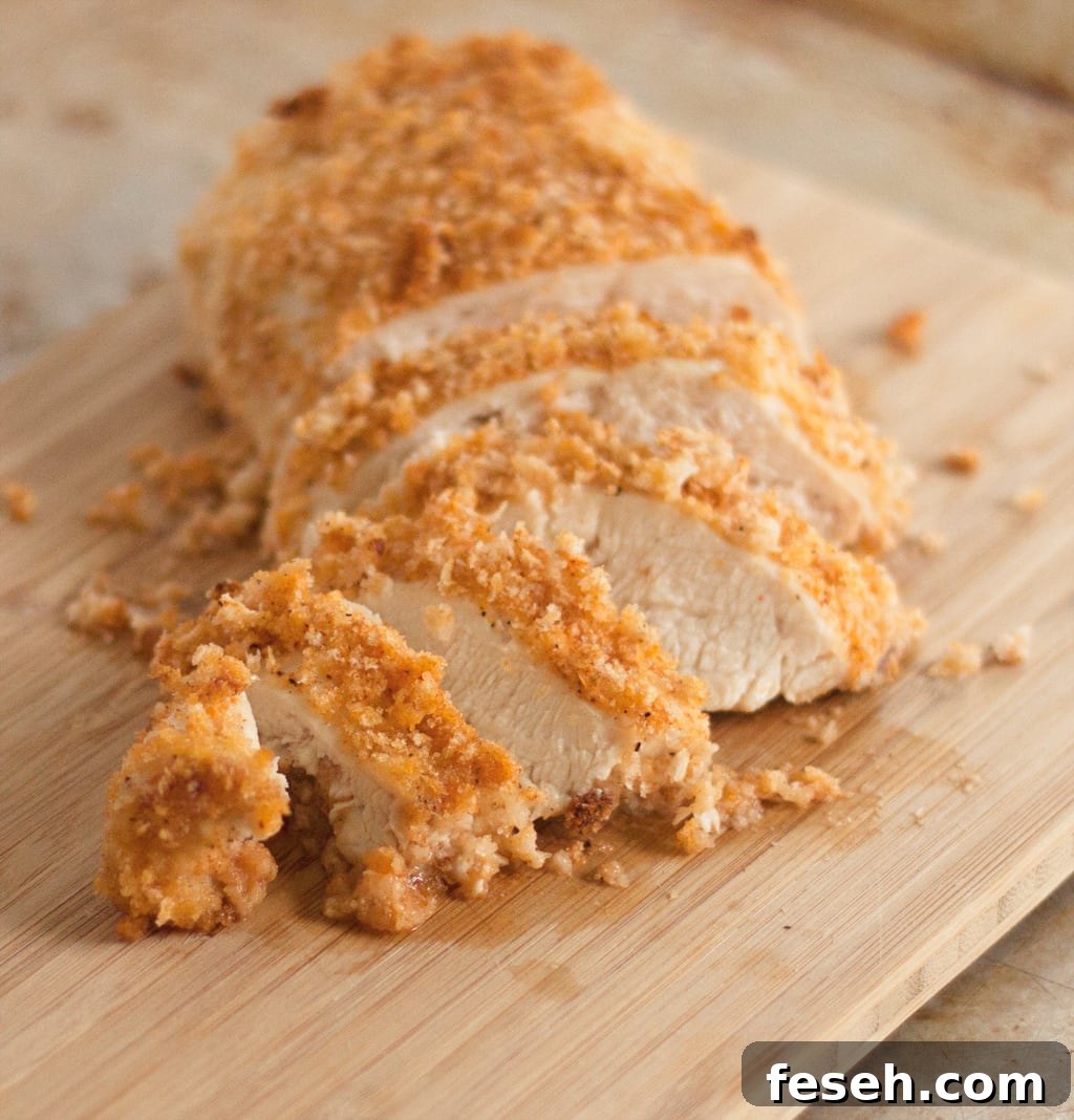 Crispy Oven-Baked Chicken Breasts Recipe 2 Super easy oven baked chicken breast recipe that is crispy, crunchy, and flavorful without the frying