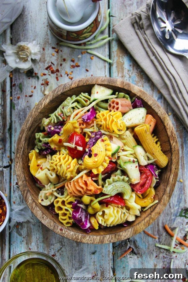 Vibrant Pasta Salad with Zesty Italian Dressing 2 Colorful Pasta Salad with Italian Dressing