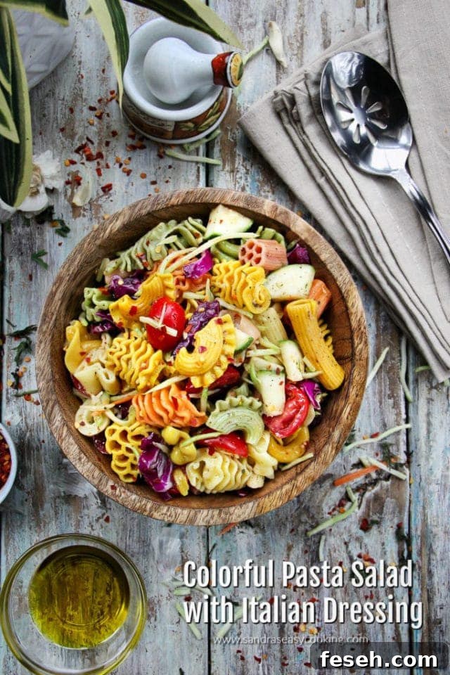 Vibrant Pasta Salad with Zesty Italian Dressing 3 Colorful Pasta Salad with Italian Dressing