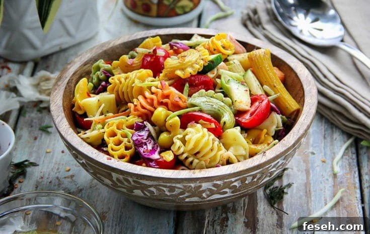 Colorful Pasta Salad with Italian Dressing