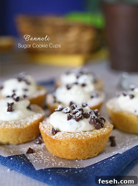 Cannoli Sugar Cookie Cups