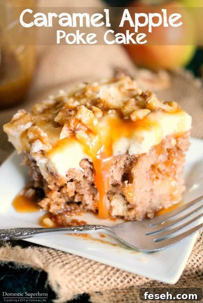 Caramel Apple Poke Cake