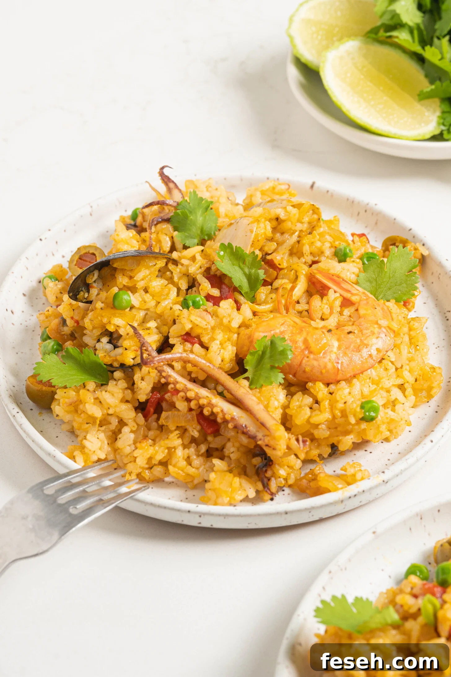 Puerto Rican Arroz con Mariscos Recipe - Authentic Seafood Rice 2 A plate of Puerto Rican seafood rice.