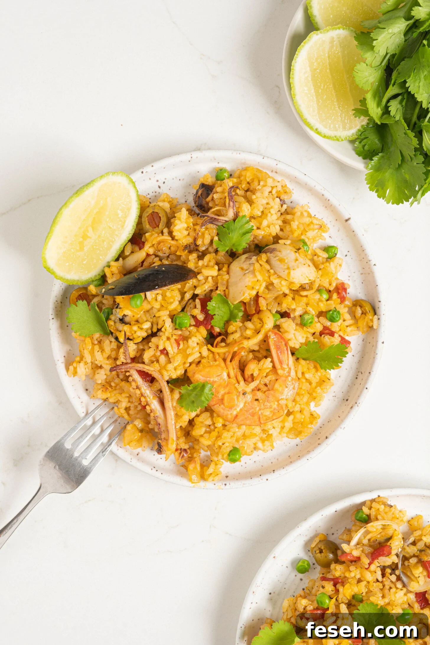 Puerto Rican Arroz con Mariscos Recipe - Authentic Seafood Rice 11 A plate of Puerto Rican seafood rice.