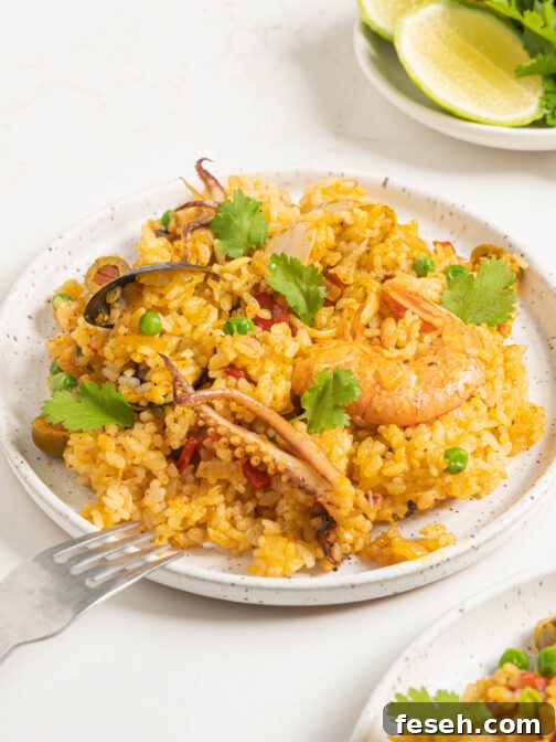 A plate of Puerto Rican seafood rice.